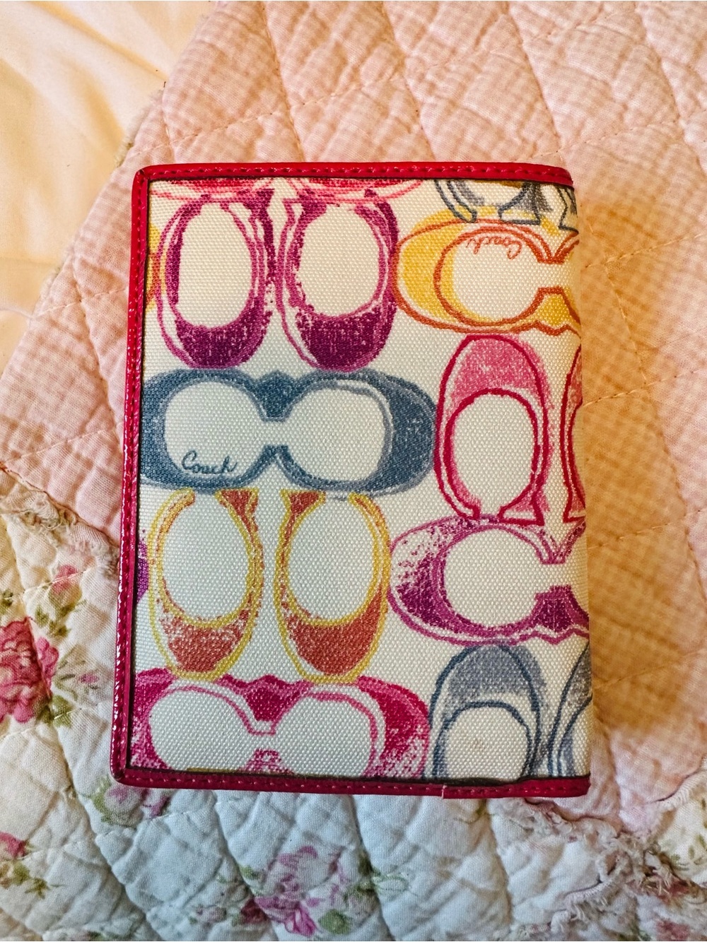 Y2K COACH Multicoloured Signature “C” Passport Holder 🩷 - Picture 2 of 7